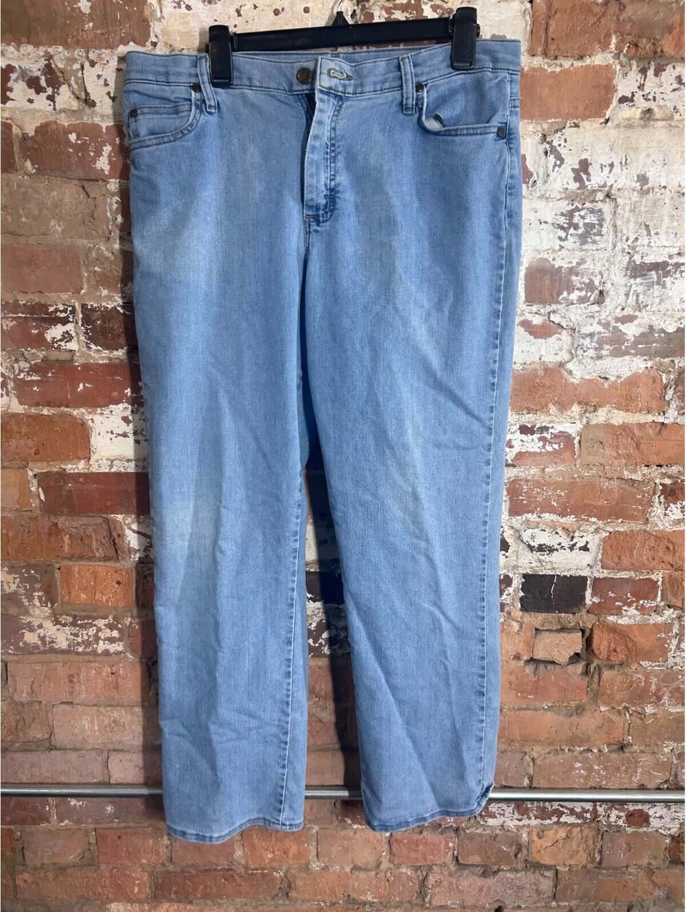 Lee Relaxed Fit At Waist Jeans Womens 14 Short Light Wash Straight Leg